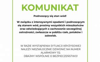 Komunikat, Podnoszący się stan wód!