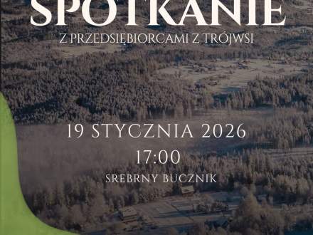Zaproszenie na spotkanie noworoczne z przedsiębiorcami z Trójwsi - Plakat